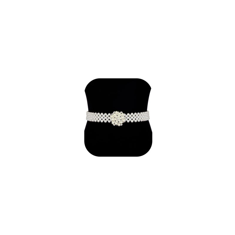 Dubulle Womenâ€™s Pearl Belts Elastic Bridal Sash Crystal lvory Bead Wedding Belt Sexy Bridesmaid Dress Girl Waist Chain - Image 1